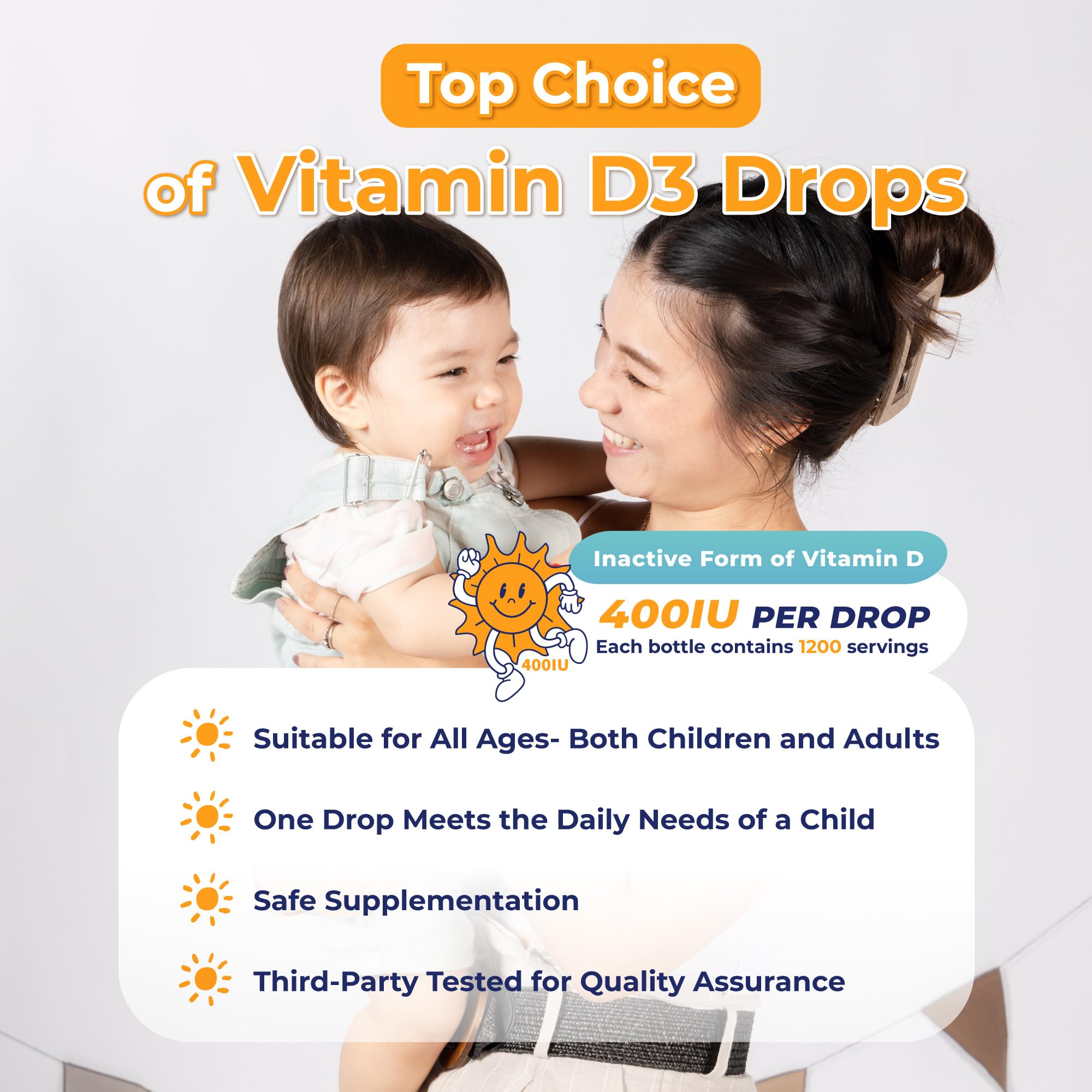 PHARGOODS+ Gouttes D3 Bébé Etiquette 400IU: informations claires pour les parents.