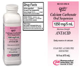 Suspension de carbonate de calcium PHARMACEUTICAL ASSOC INC, bouteille prête à l’emploi pour un apport calcique.