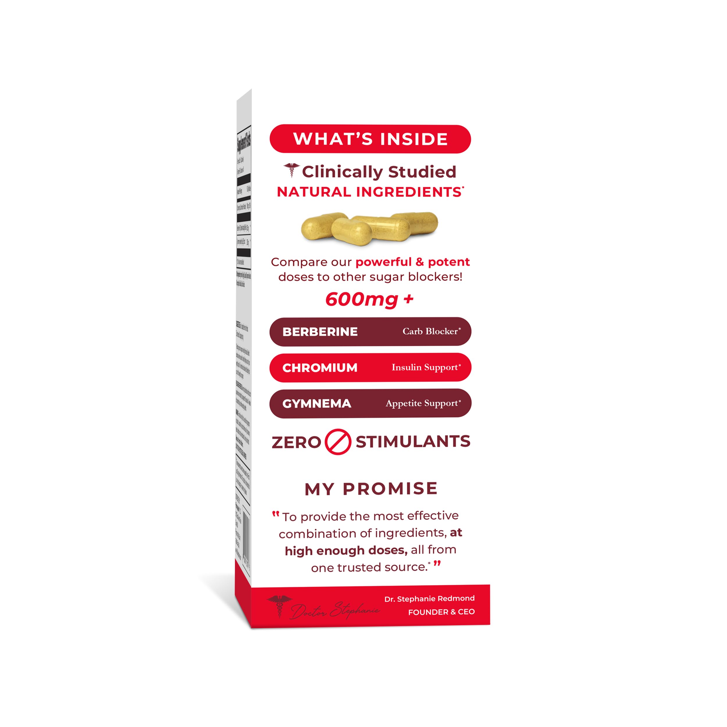 Pharmaganics blocage glucides bouteille en main, démonstration pratique lors du repas.