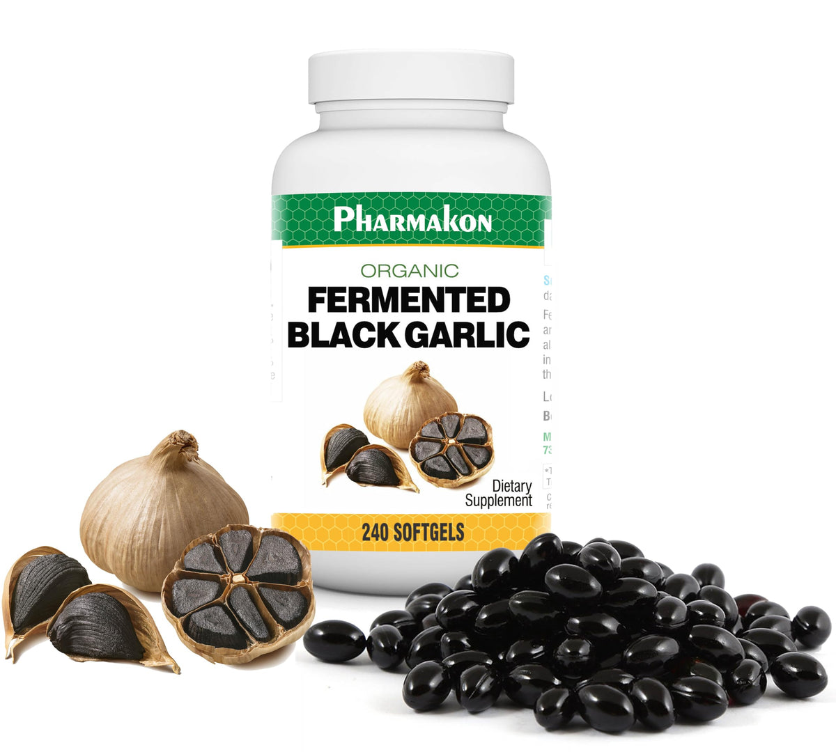 PHARMAKON Ail noir biologique — bouteille pratique pour une prise quotidienne.
