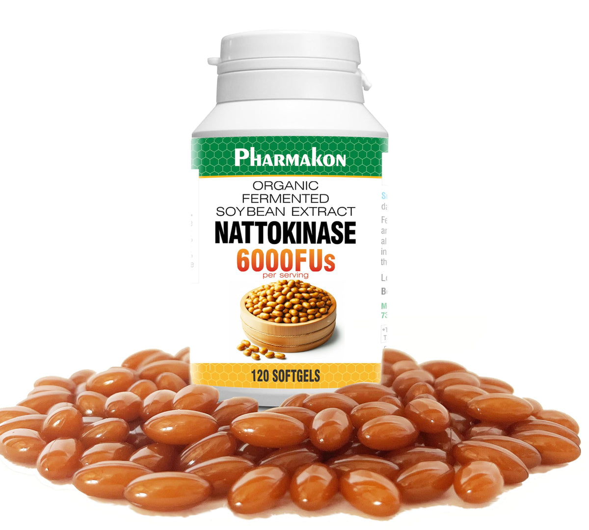 PHARMAKON Nattokinase – bouteille régulière, soutien potentiel à la routine circulatoire