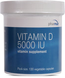 Pharmax vitamine D 5000 IU – bouteille, soutien à la santé osseuse et absorption du calcium.
