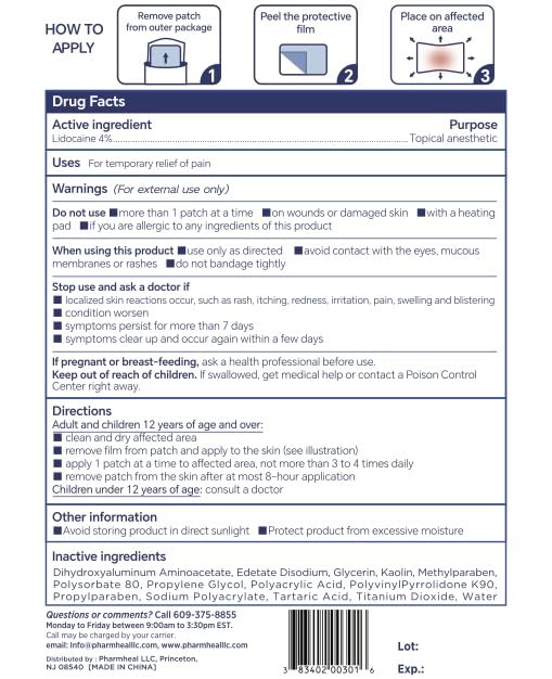 Pharmheal Patch application ciblée sur dos, coude, genou et épaule.