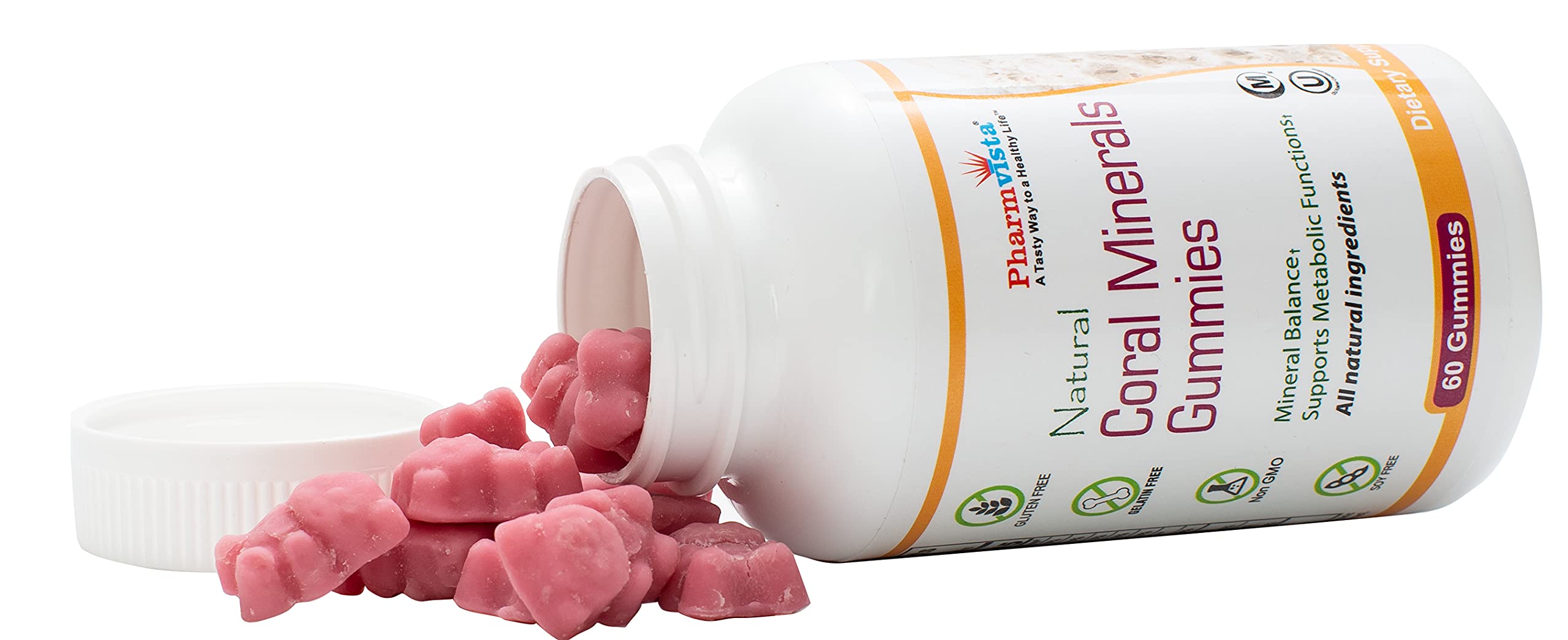 Gummies Pharmvista avec 74 minéraux traces pour le soutien minéral général.