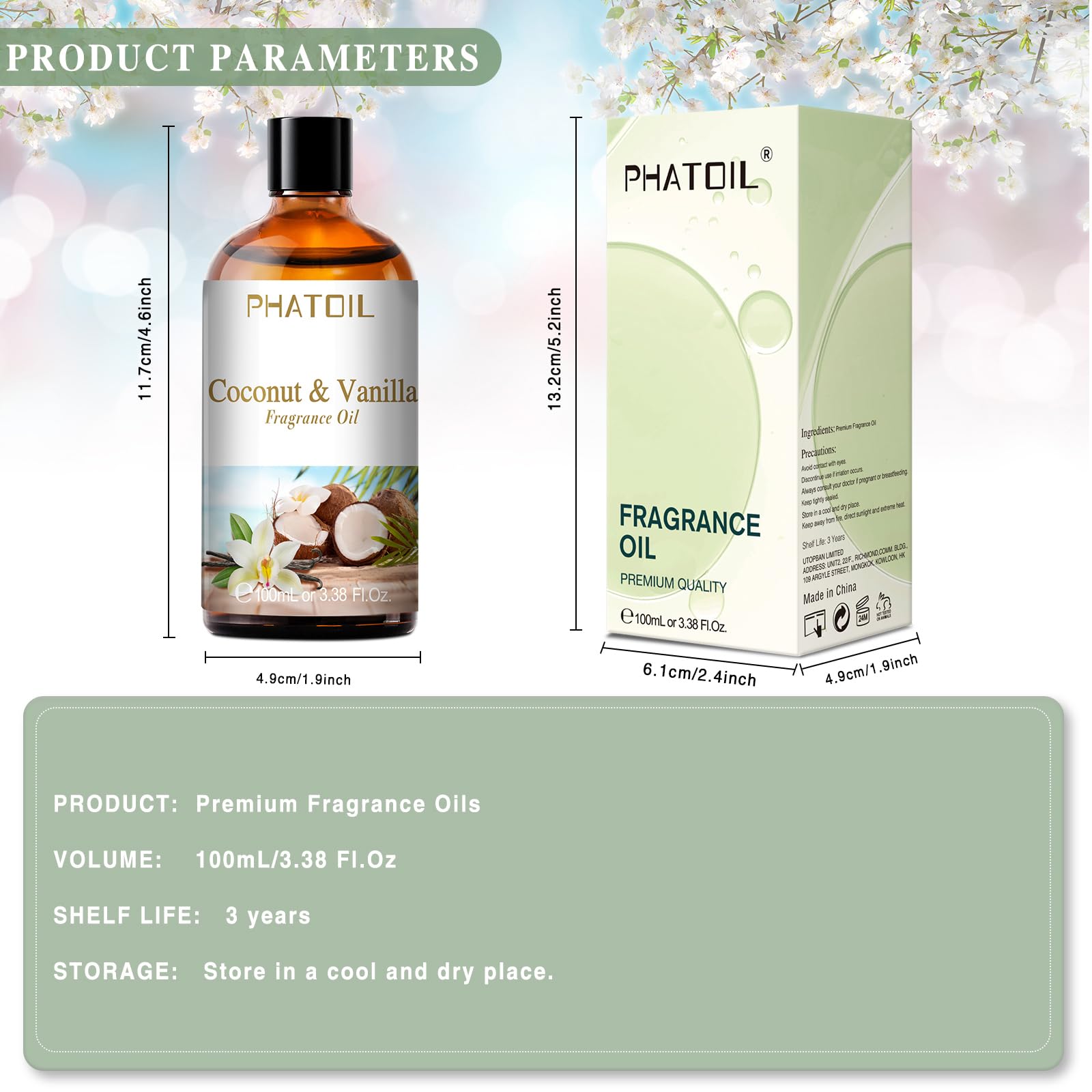 PHATOIL Coco Vanille – Atelier bougie et huile aromatique pour créations maison.