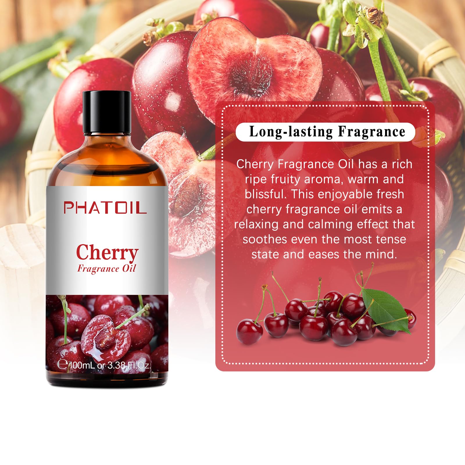 PHATOIL Huile cerise – Soin peau délicate avec parfum fruité et rafraîchissant.