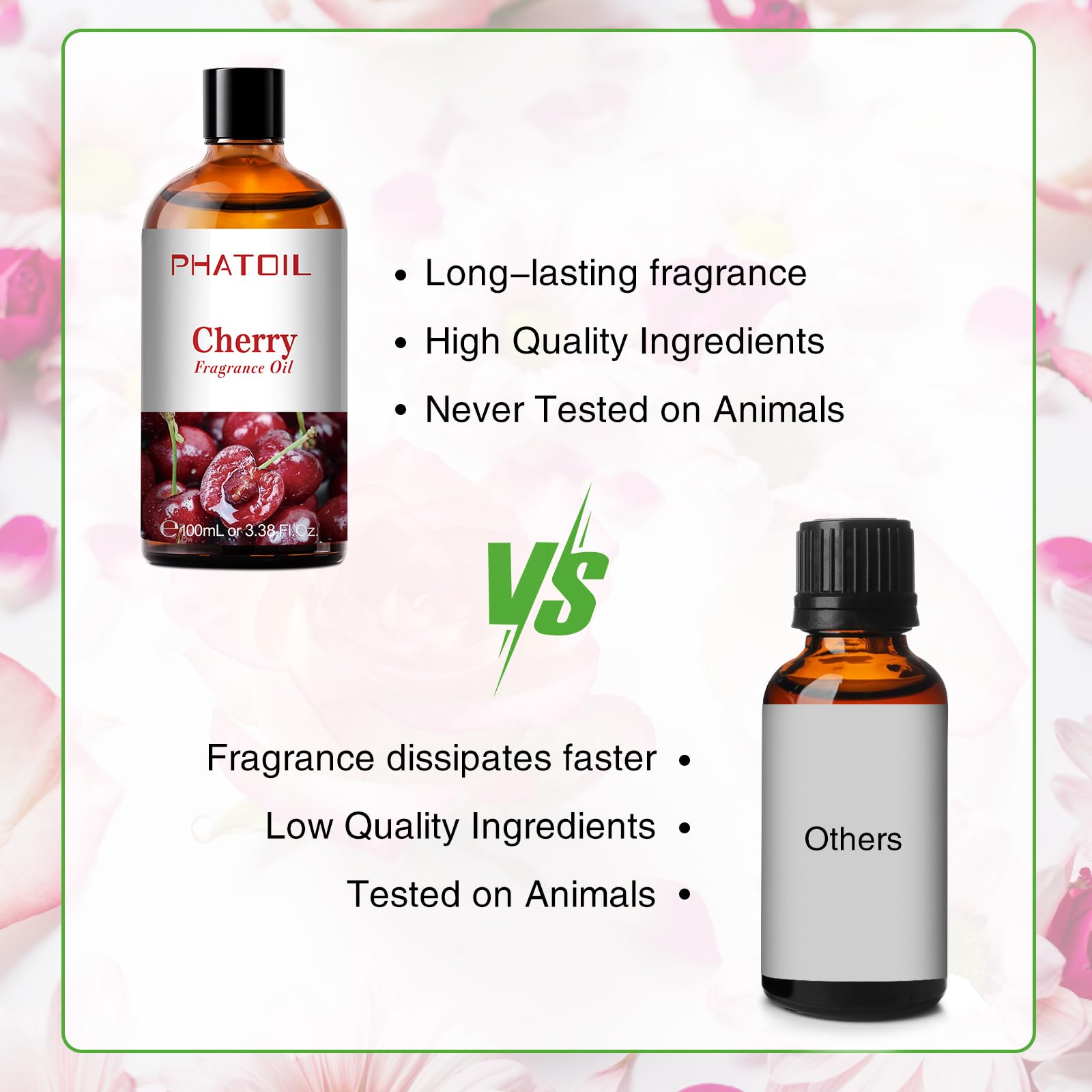 PHATOIL Huile cerise – Utilisation bougie maison pour parfumer vos créations artisanales.