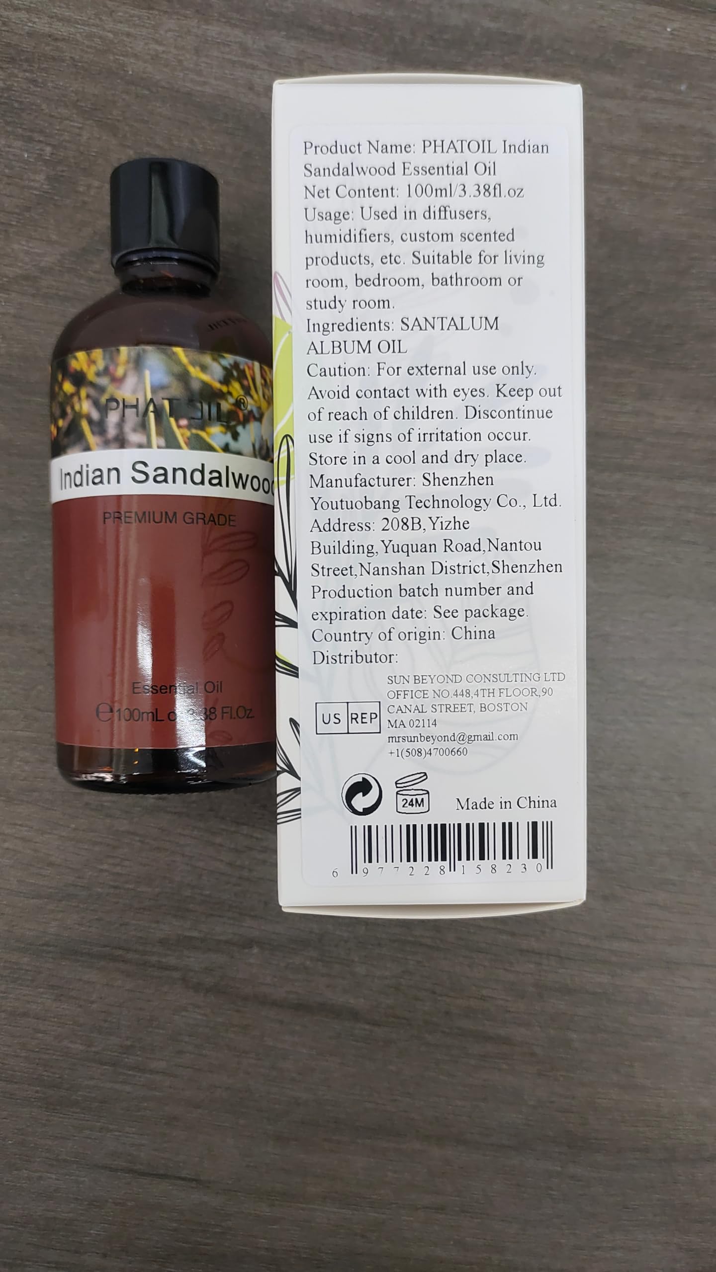 PHATOIL huile essentielle santal indien — aromathérapie et ambiance calme