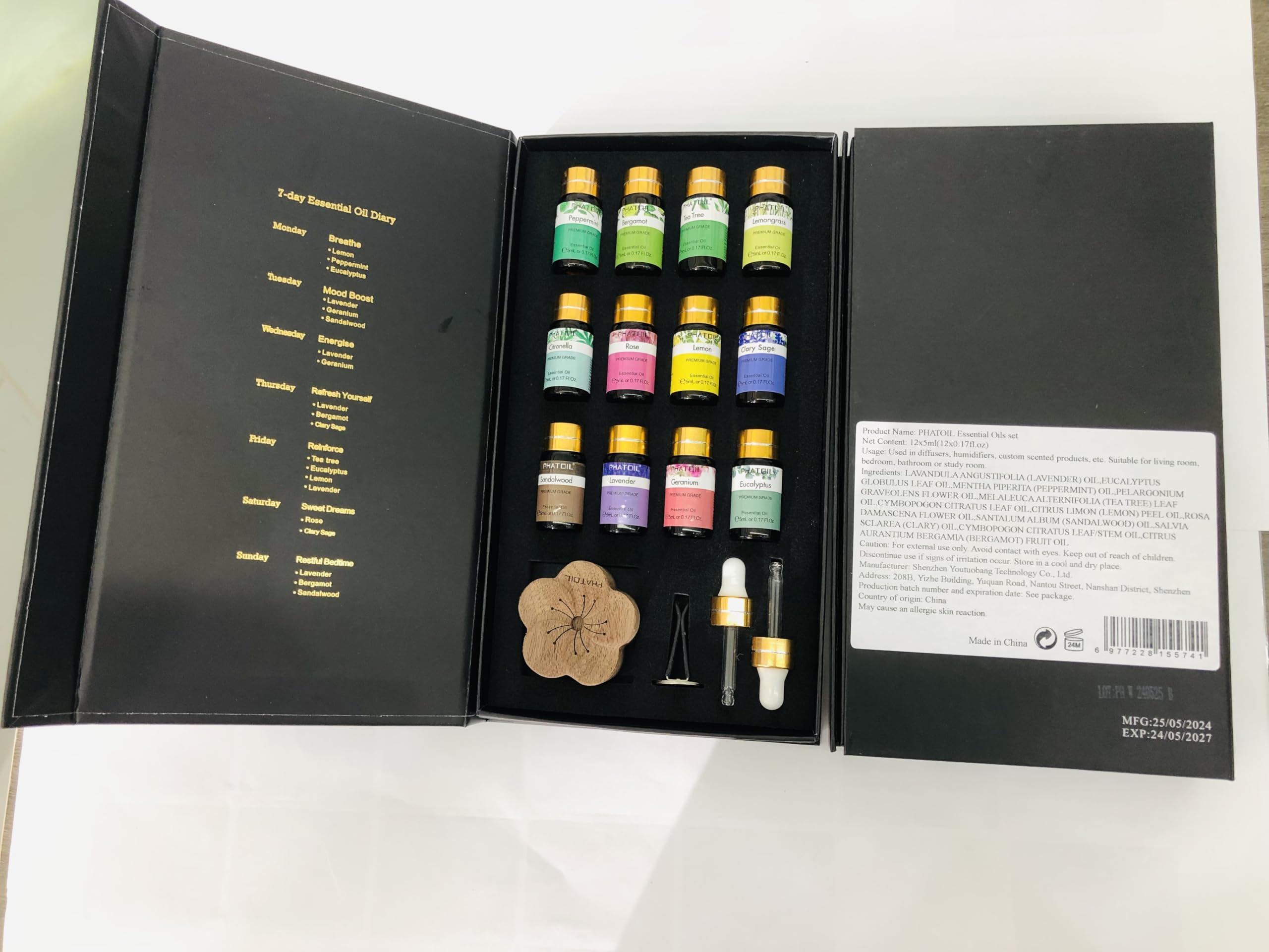 PHATOIL huiles essentielles 12x5ml : flacons ambrés pour une conservation optimale.