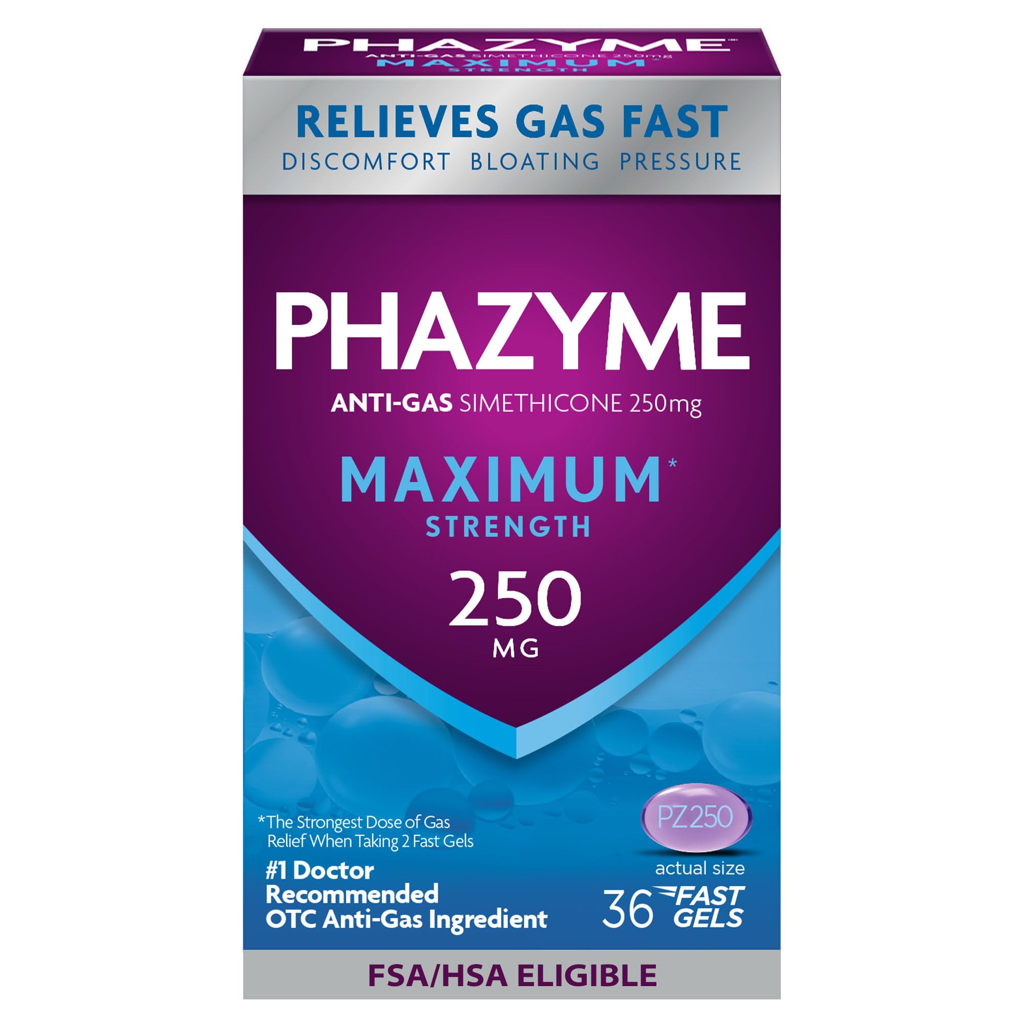 Phazyme Force Maximum, gel rapide soulage gaz après repas.
