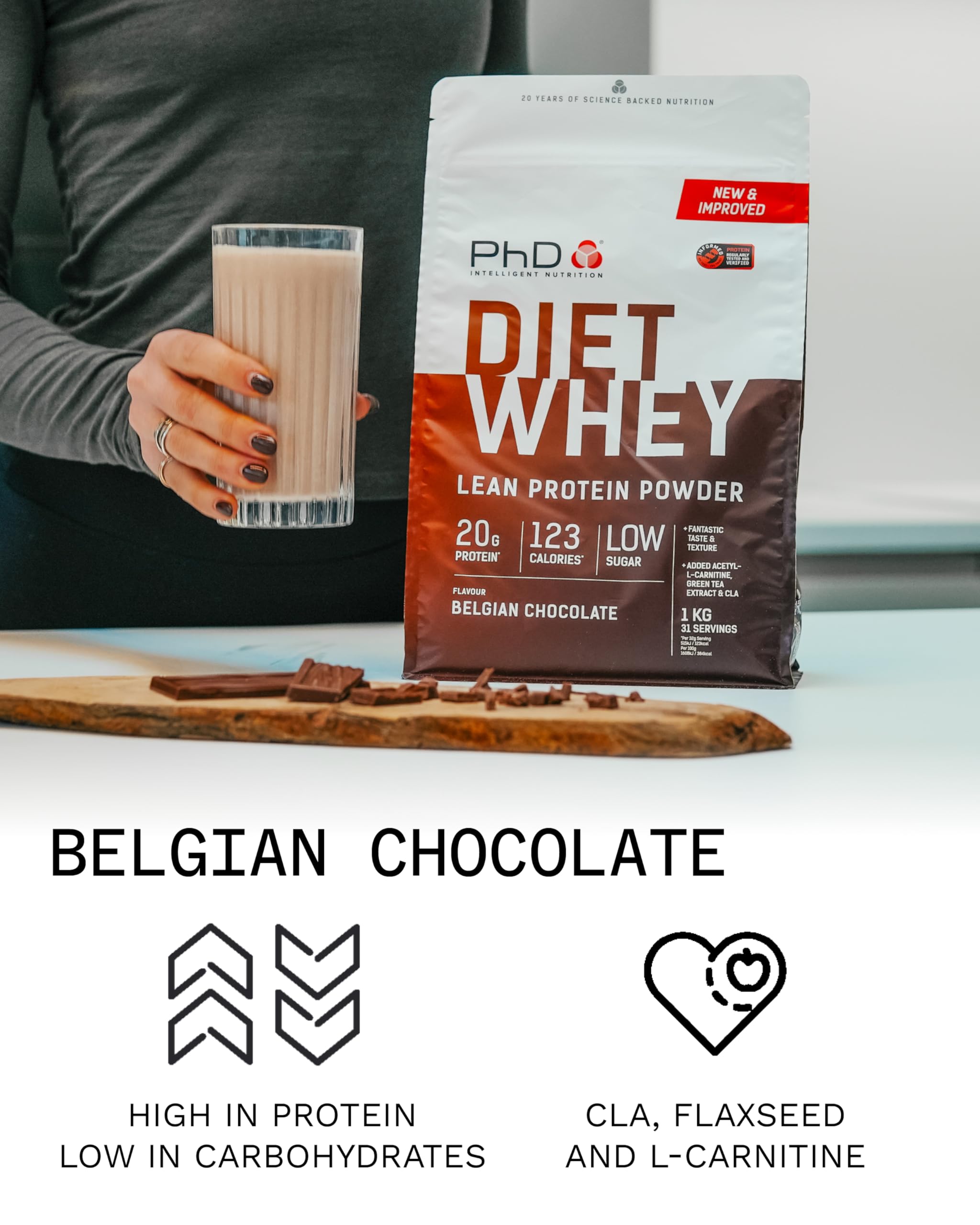 Dosettes indiquées pour une portion de 35 g de protéine.