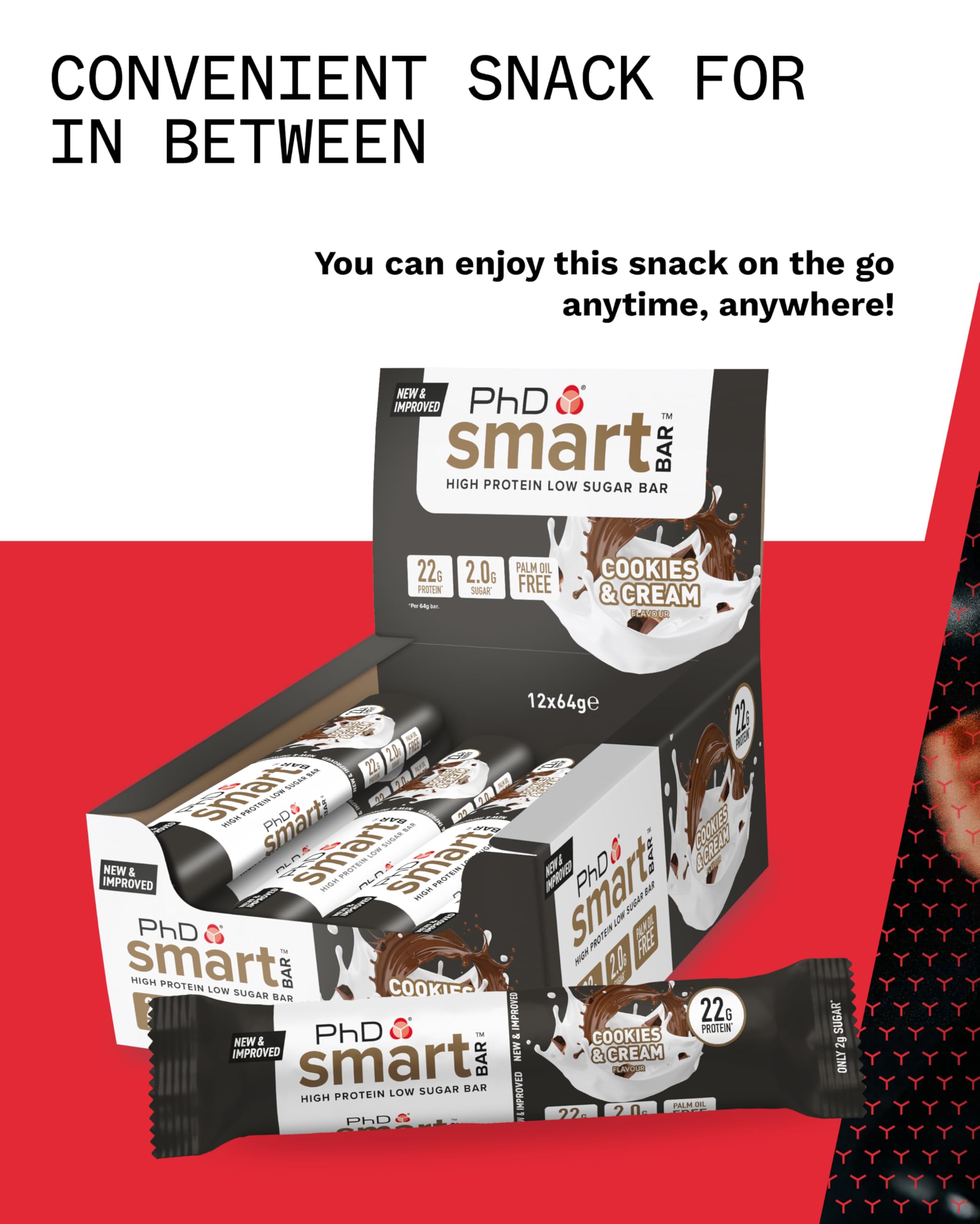 PhD Smart Bar enrobage chocolat, douceur lisse et goût gourmand.