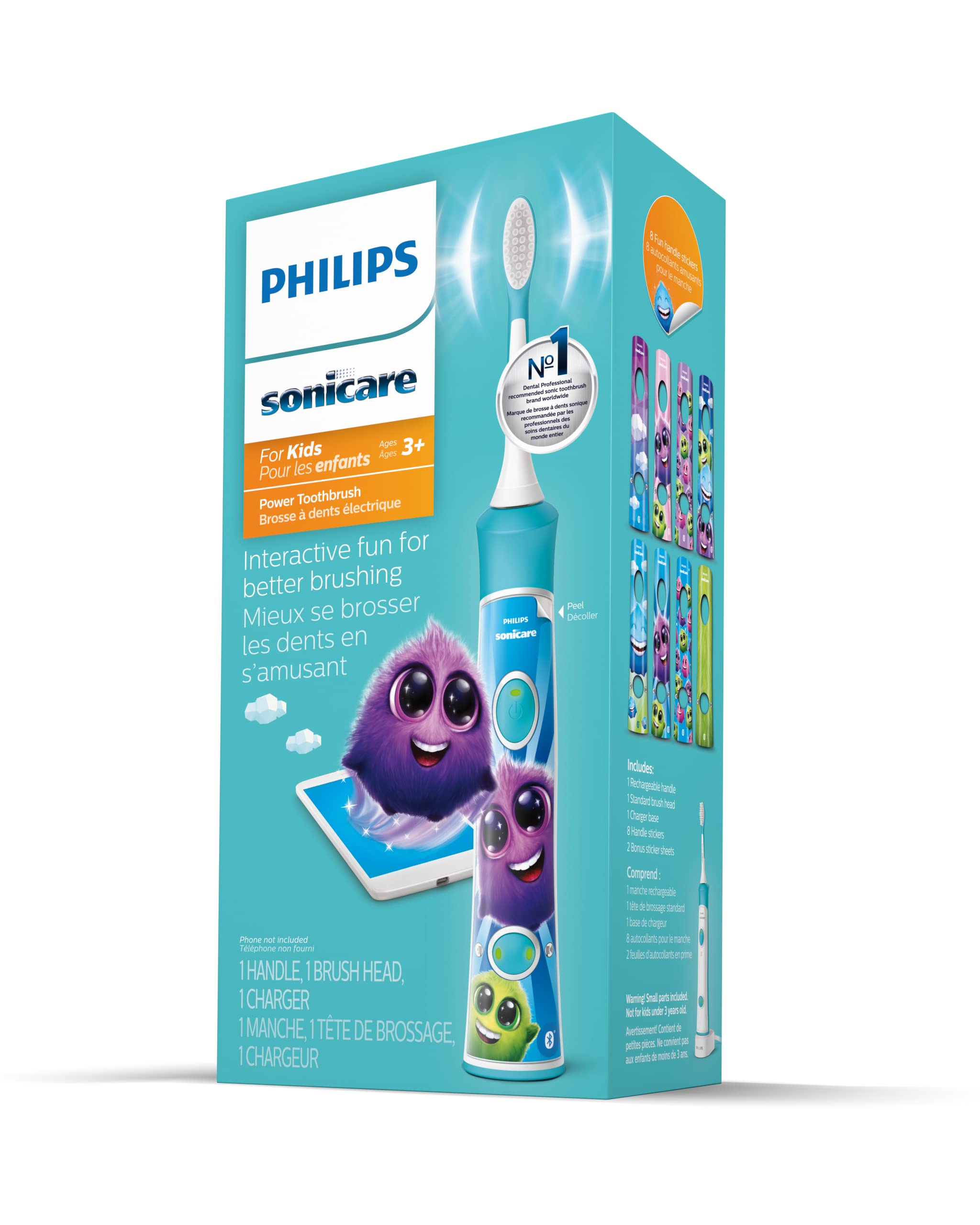 Brossage quotidien avec Philips Sonicare, guidé et motivant pour les enfants.