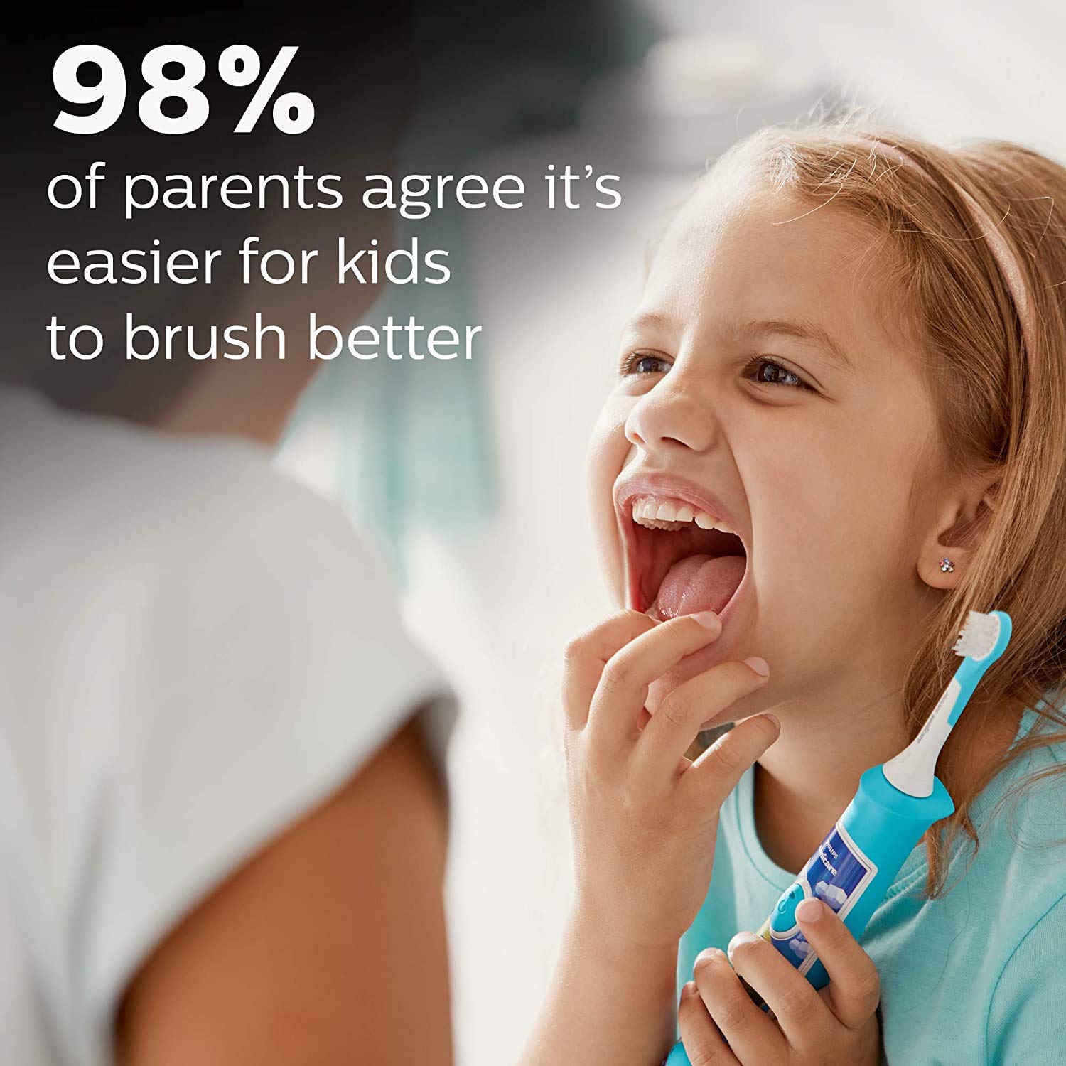 Tête de brosse enfant Philips Sonicare, douceur adaptée aux dents sensibles.
