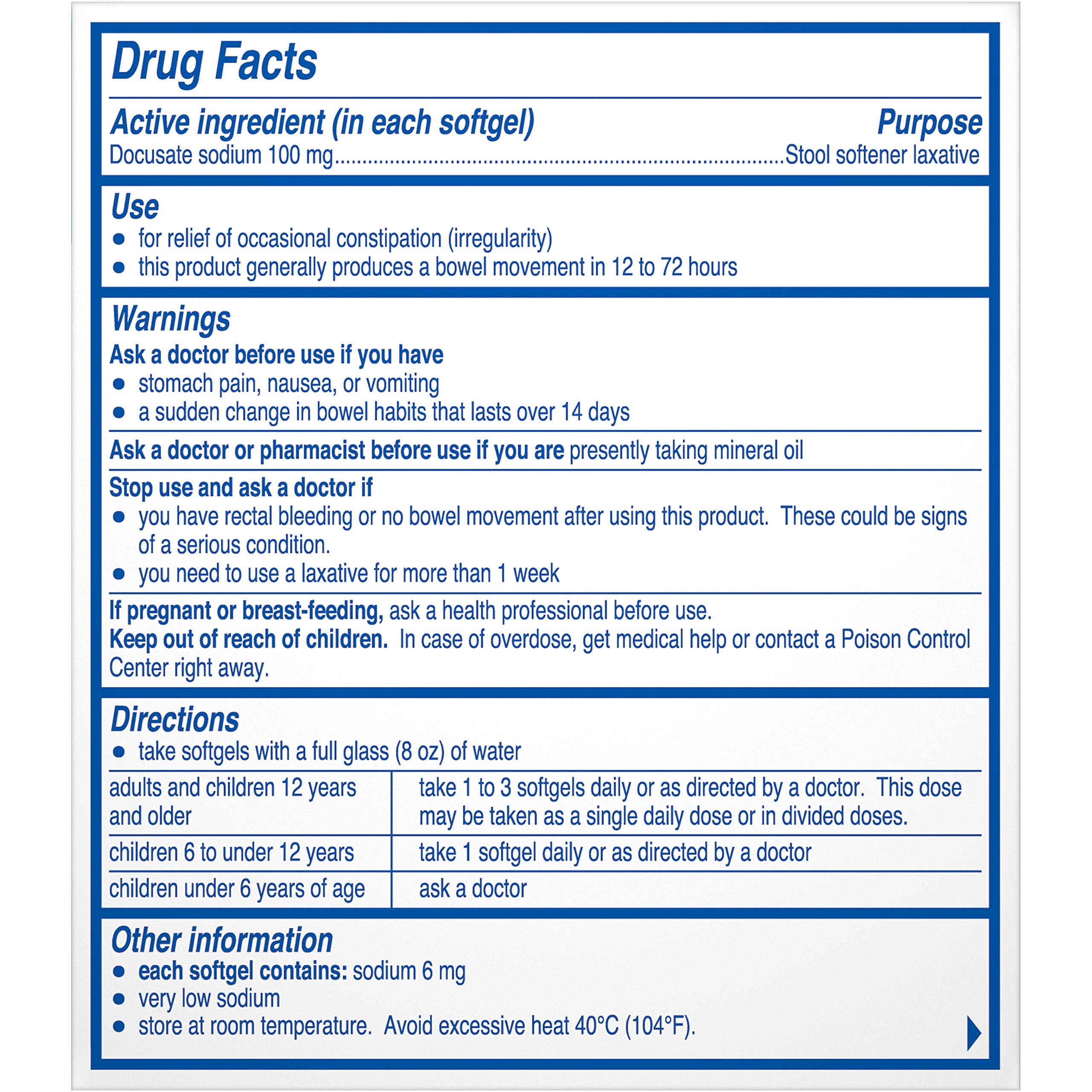 Étiquette informative sur Phillips' – informations claires pour le dosage et l'utilisation.