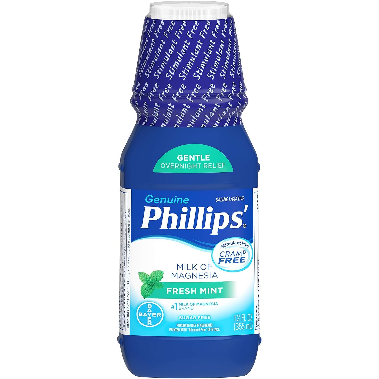 Phillips' lait magnésium menthe fraîche, bouteille 354 ml prête à être utilisée au soir