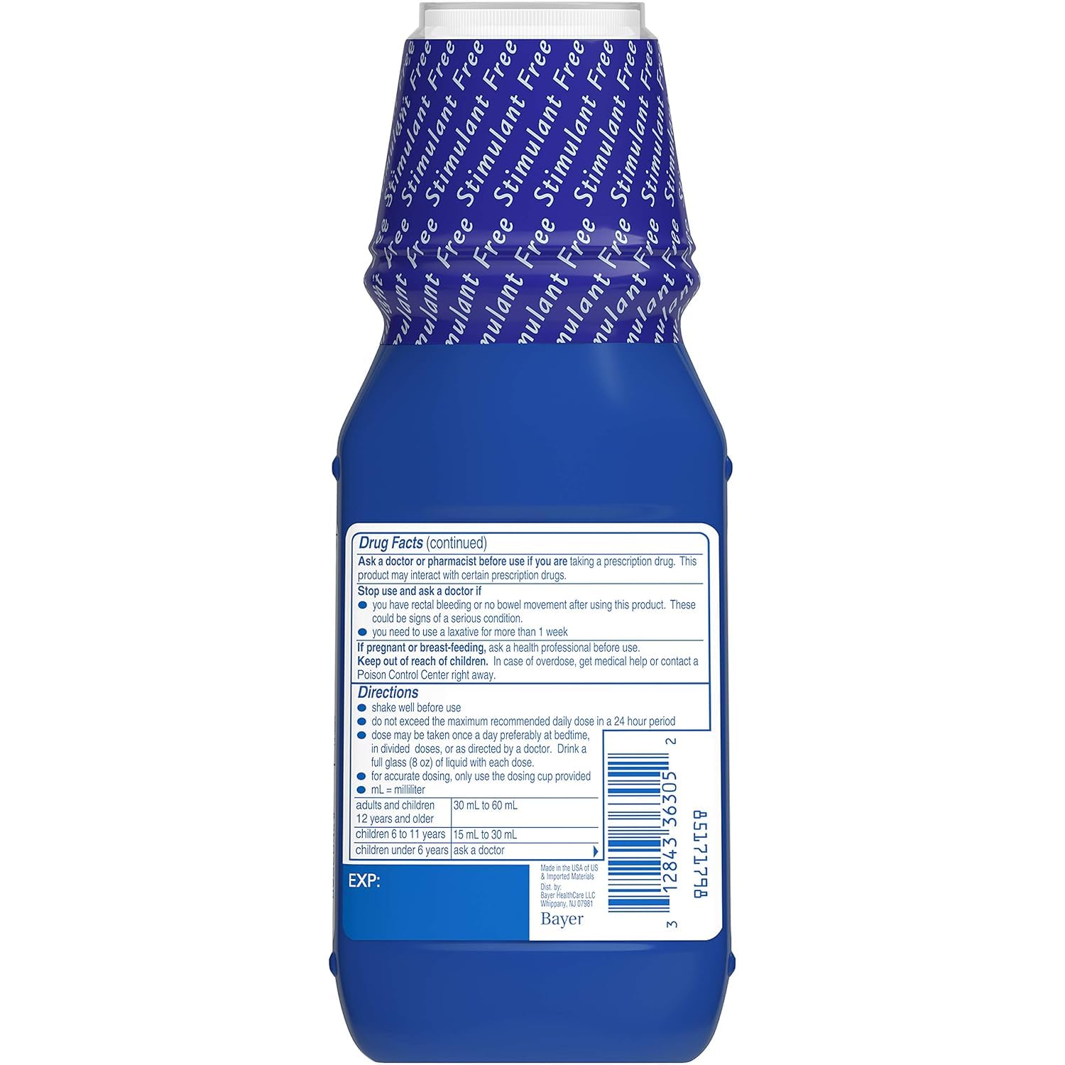 Phillips' lait magnésium menthe fraîche, bouchon refermable pour une prise nocturne simple
