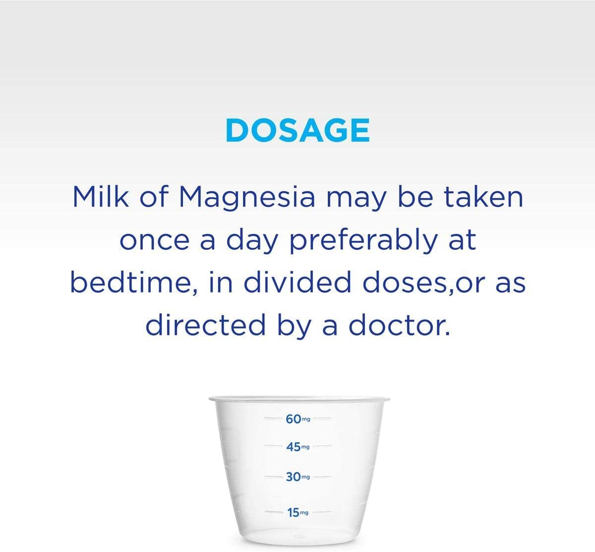 Étiquette originale Phillips' Milk of Magnesia, identification rapide et mode d'emploi clair.