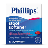 Phillips' laxatif émollient — bouteille-liquide-gels, prise facile pour le confort intestinal.