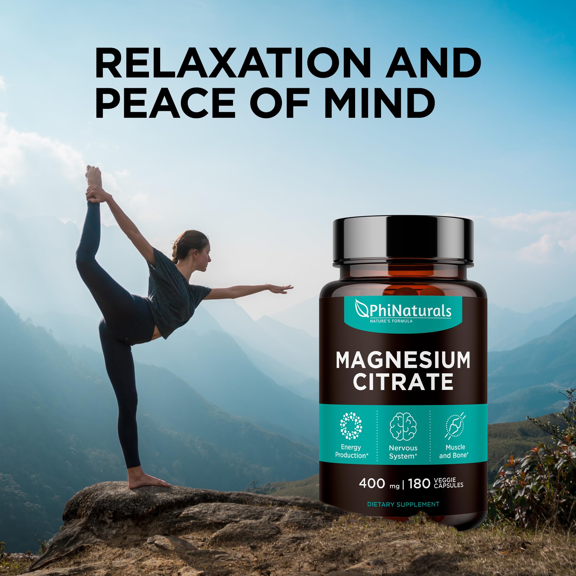 PhiNaturals capsules petites Magnesium citrate — format discret pour le quotidien