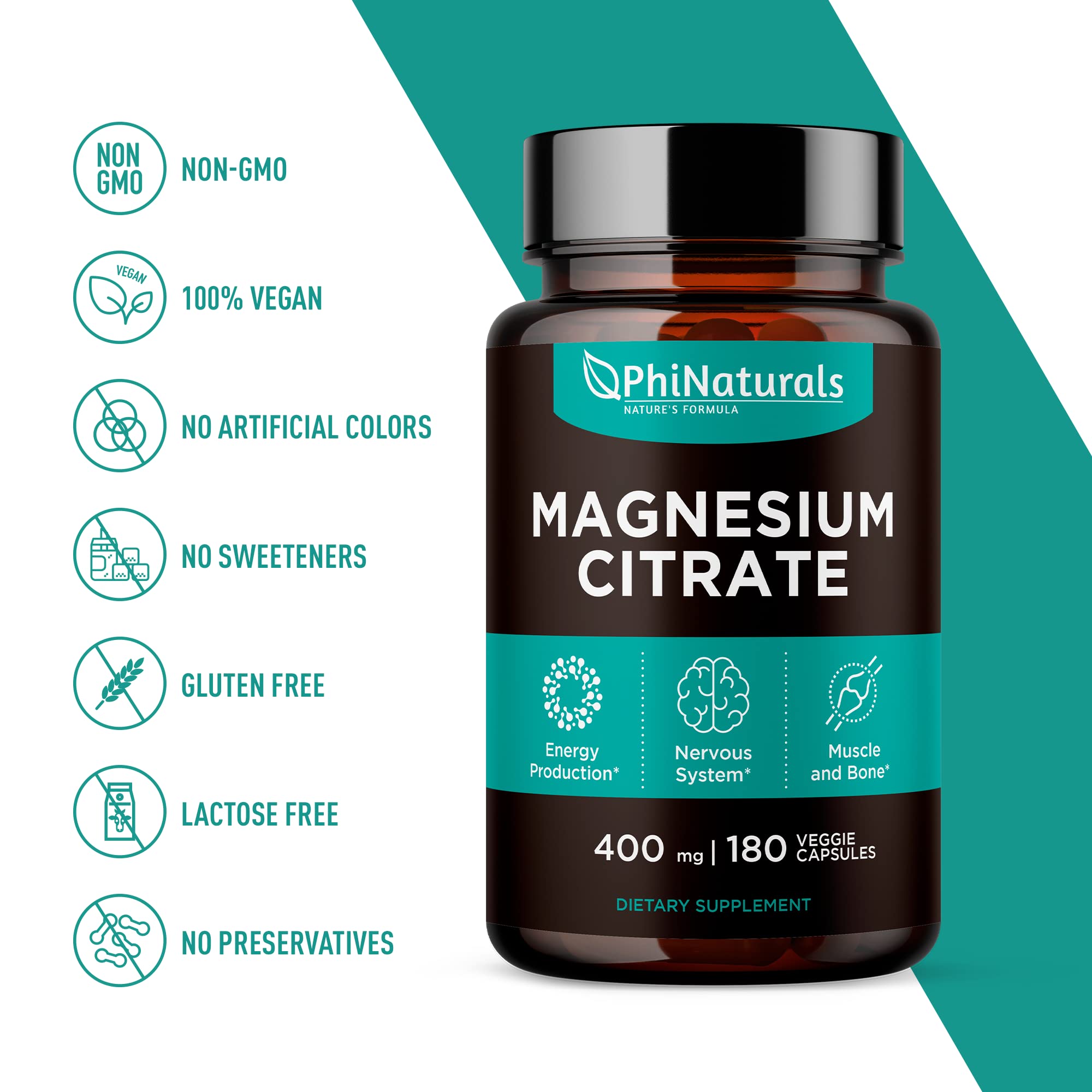PhiNaturals énergie et détente Magnesium citrate — usage quotidien possible