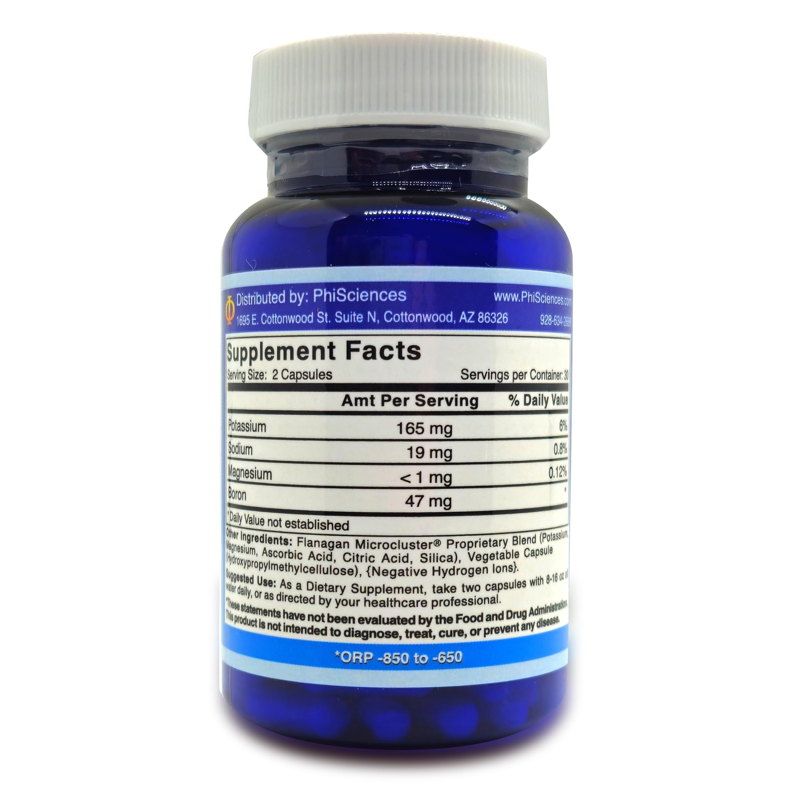 Phi Sciences MegaHydrate, bouteille: usage quotidien pour soutenir les processus cellulaires.