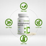 Phosphatidylsérine supplément – étiquette lisible indiquant 400 mg par portion
