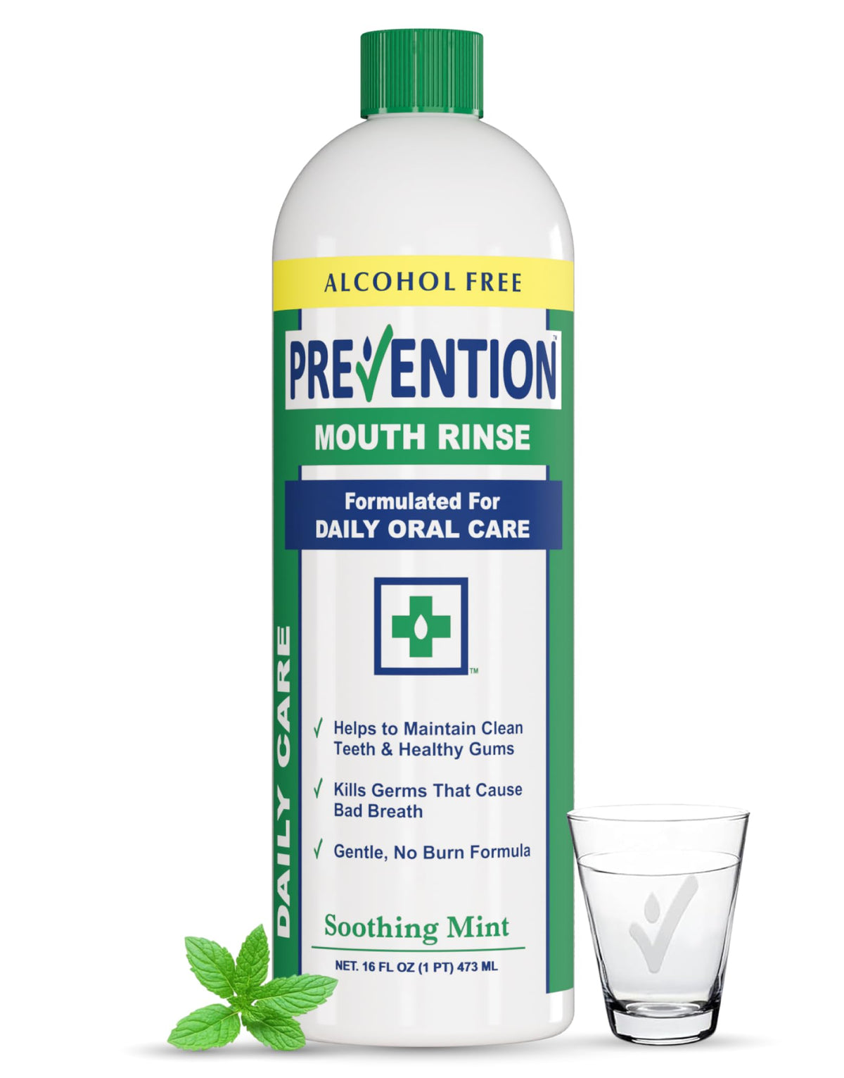 Rince-bouche PHS Prevention sans alcool pour haleine fraîche durable.