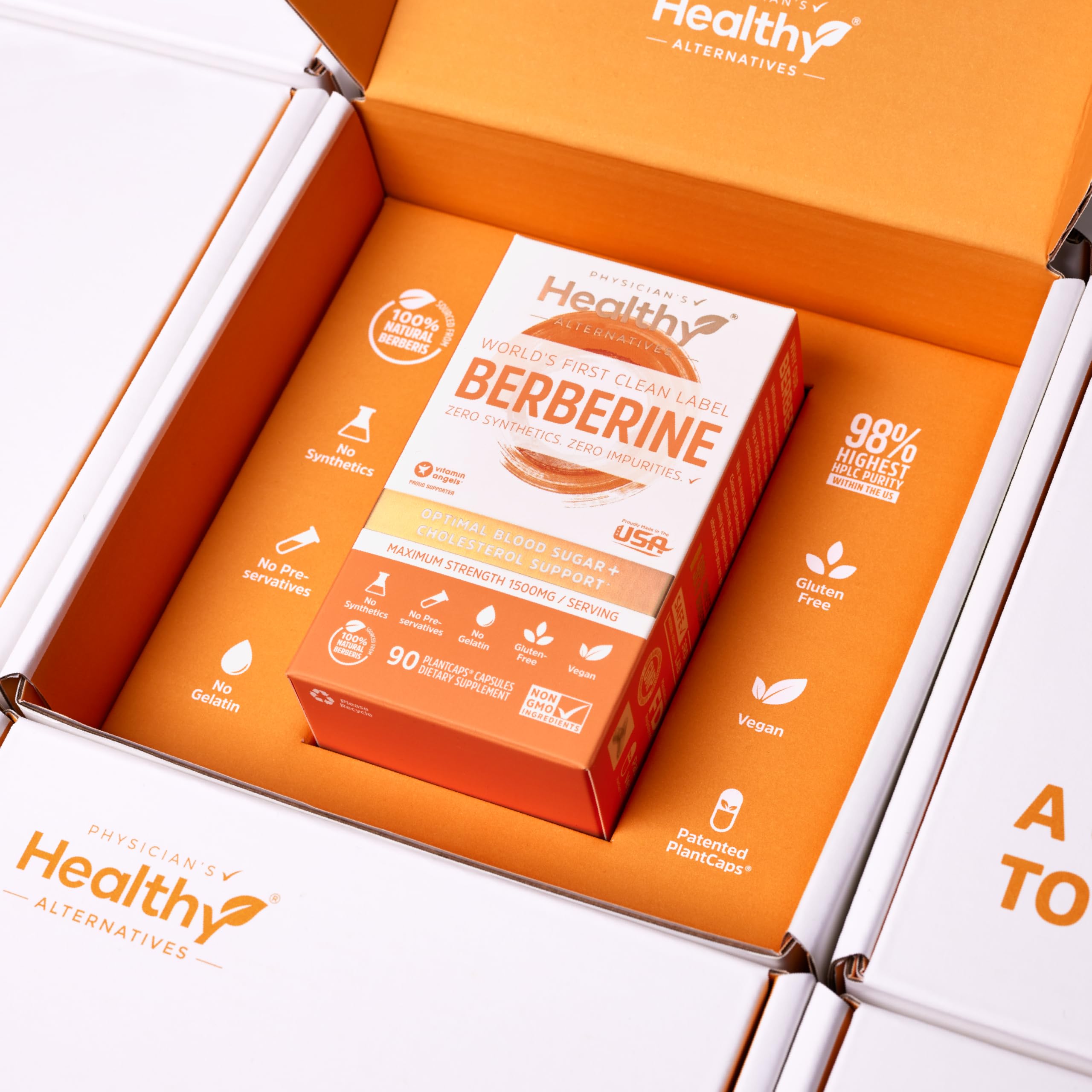 Fabrication aux États-Unis, Berberine Physician's Healthy Alternatives, contrôles et tests rigoureux.