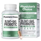 Physician's CHOICE Bloat & Gas Probiotic – bouteille prête à l'emploi pour le confort digestif.