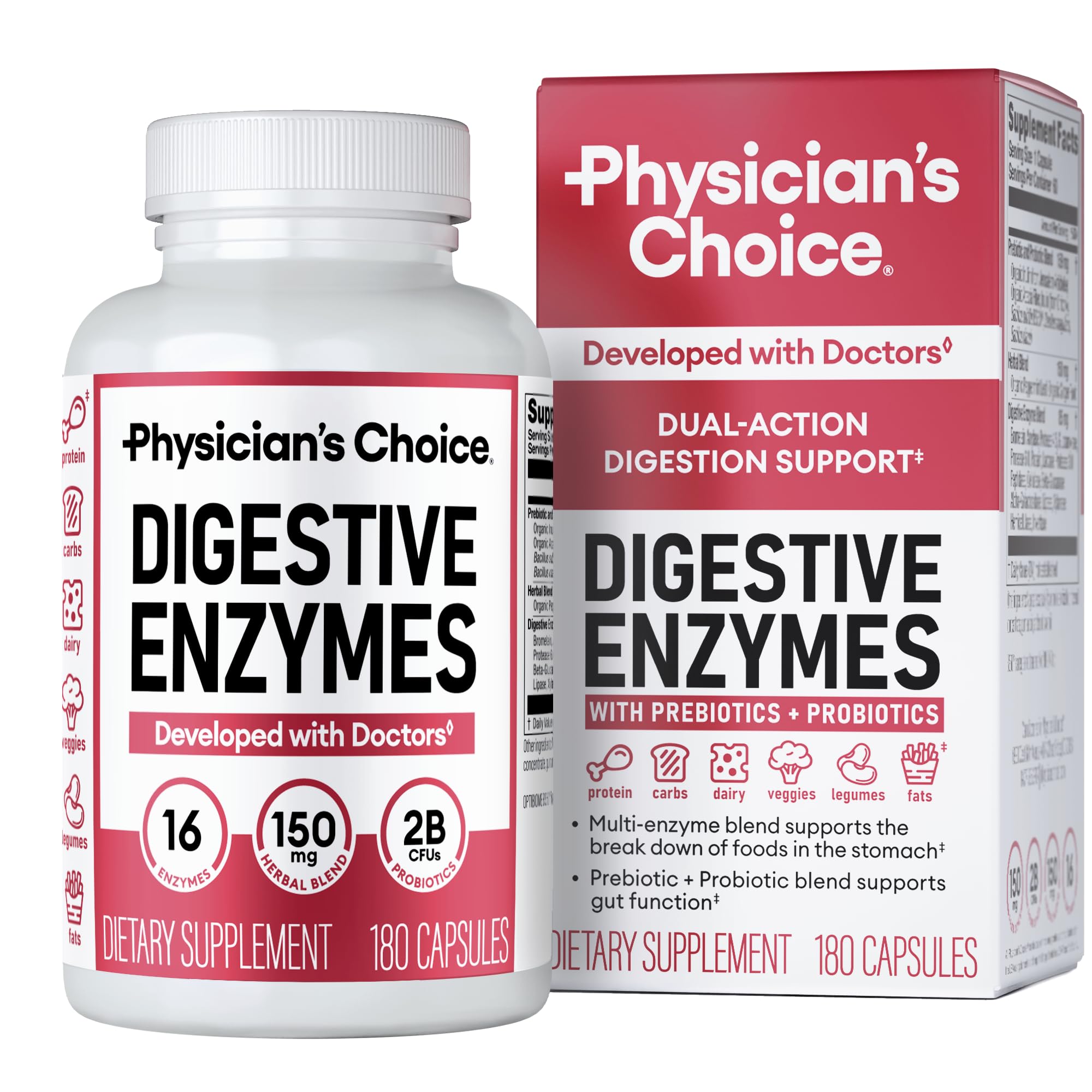 Physician's CHOICE: bouteille d'enzymes digestives prête après le repas, soutien digestif potentiel.