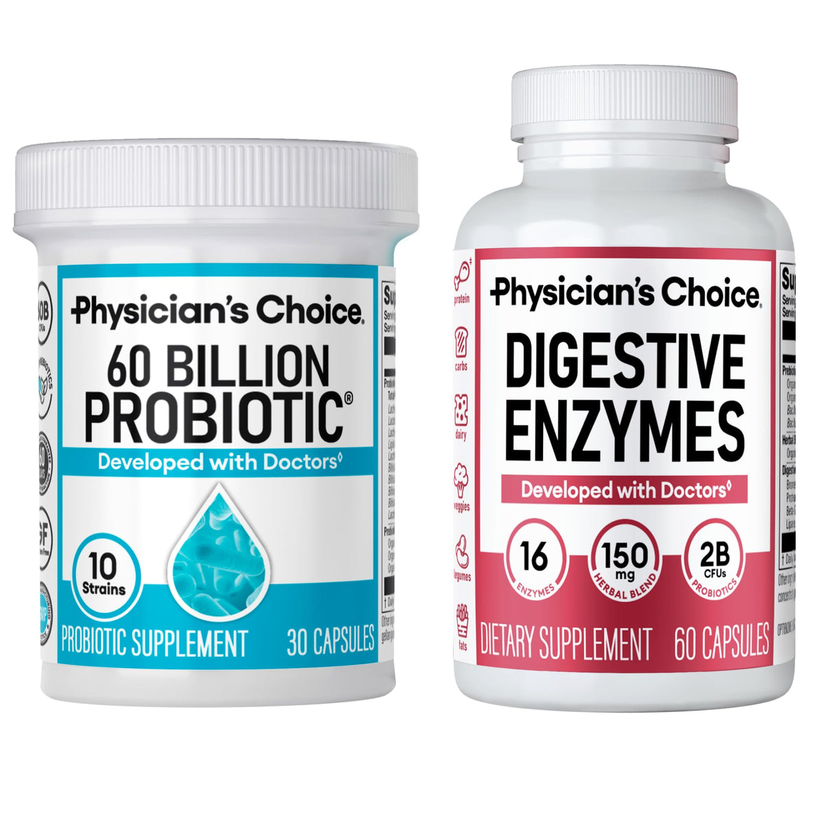 Physician's CHOICE probiotiques: bouteille 60 milliards d'UFC pour le microbiote intestinal.