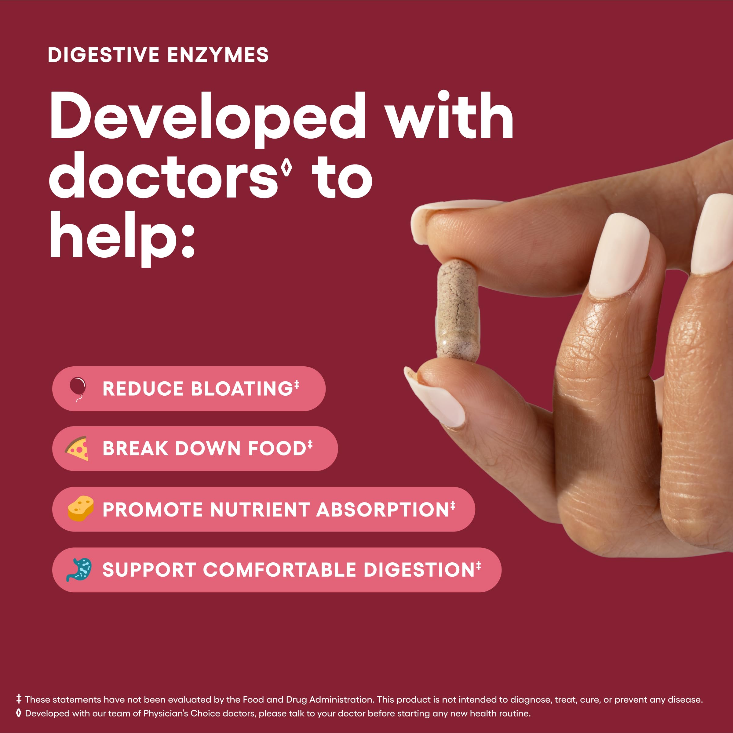 Physician's CHOICE Digestive Enzymes – aide à digérer les repas avec une action double.