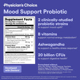 Mood Probiotic Physician's Choice – étiquette qualité et laboratoire certifié sans OGM.