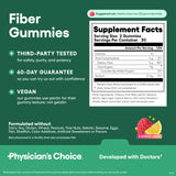 Physician’s CHOICE Fibres Gummies usage quotidien, deux gommes par jour.