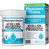 Physician's CHOICE Probiotics: bouteille 60 milliards pour soutenir la digestion et l'équilibre intestinal.