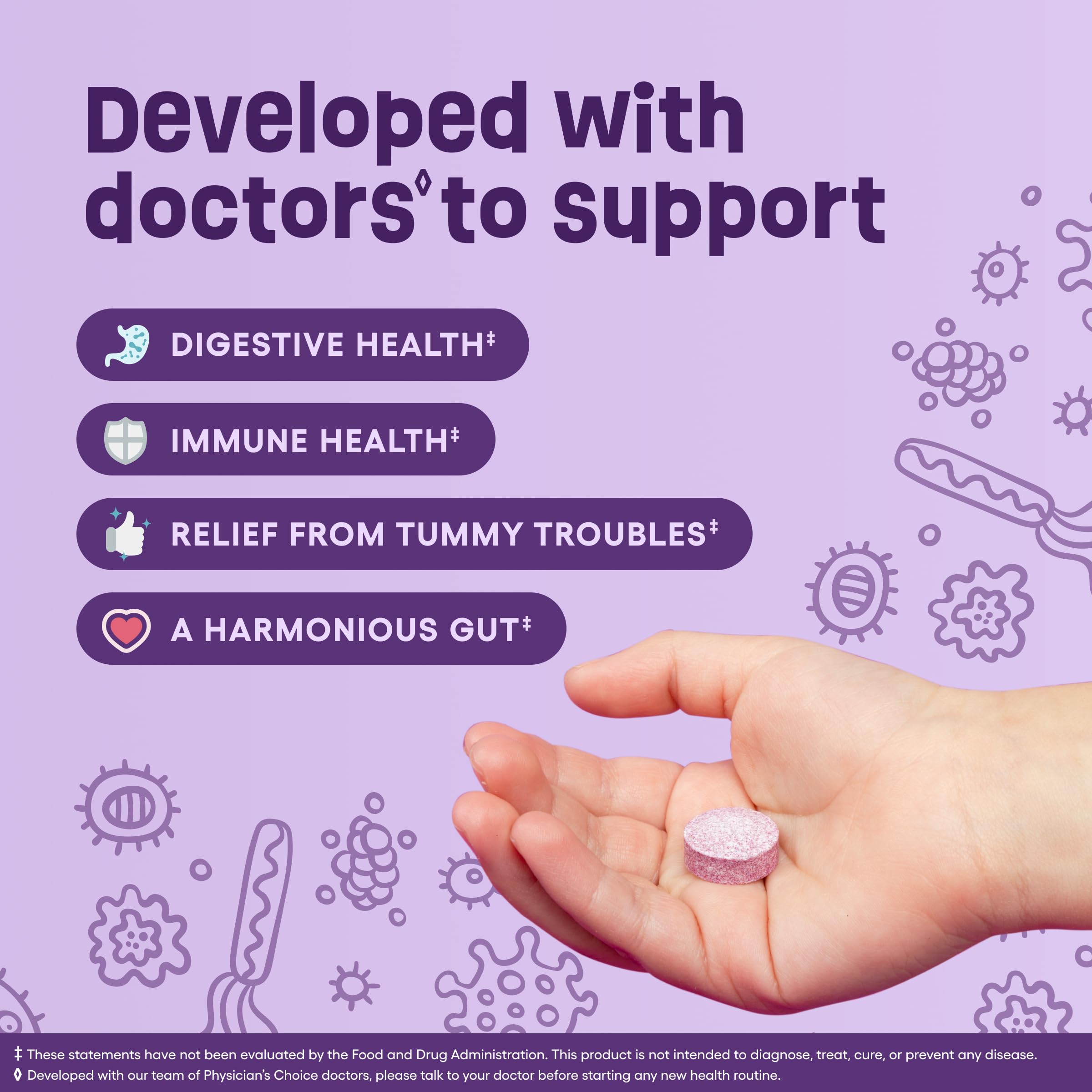 Physician's CHOICE Probiotiques Enfants – Prébiotiques organiques pour une digestion saine.