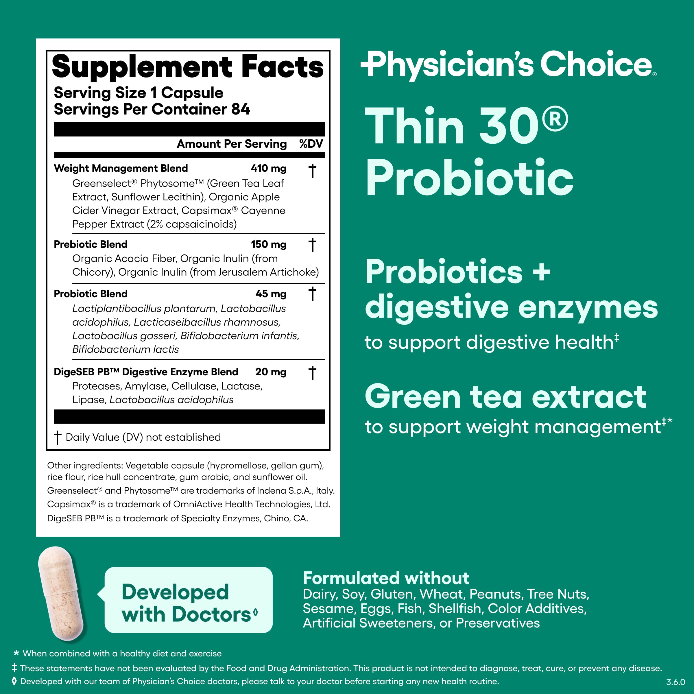 Physician's CHOICE Probiotiques: usage quotidien recommandé pour le bien-être digestif.