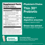 Physician's CHOICE Probiotiques: usage quotidien recommandé pour le bien-être digestif.