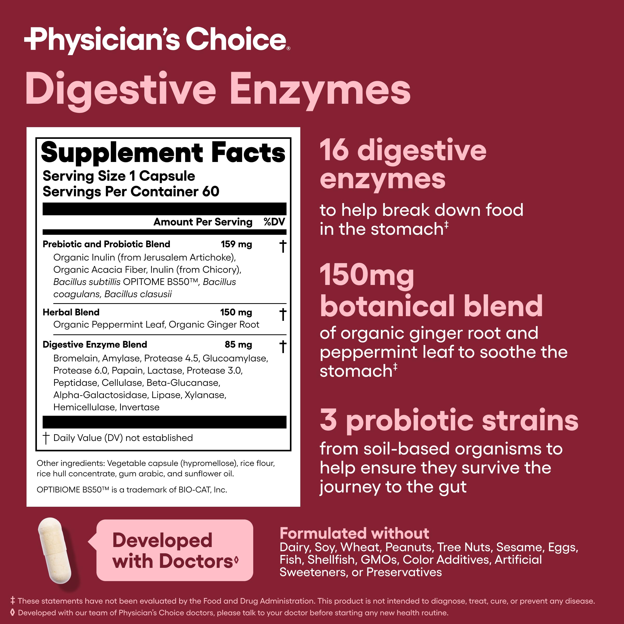Physician's CHOICE routine quotidienne probiotiques et enzymes: intégration facile.