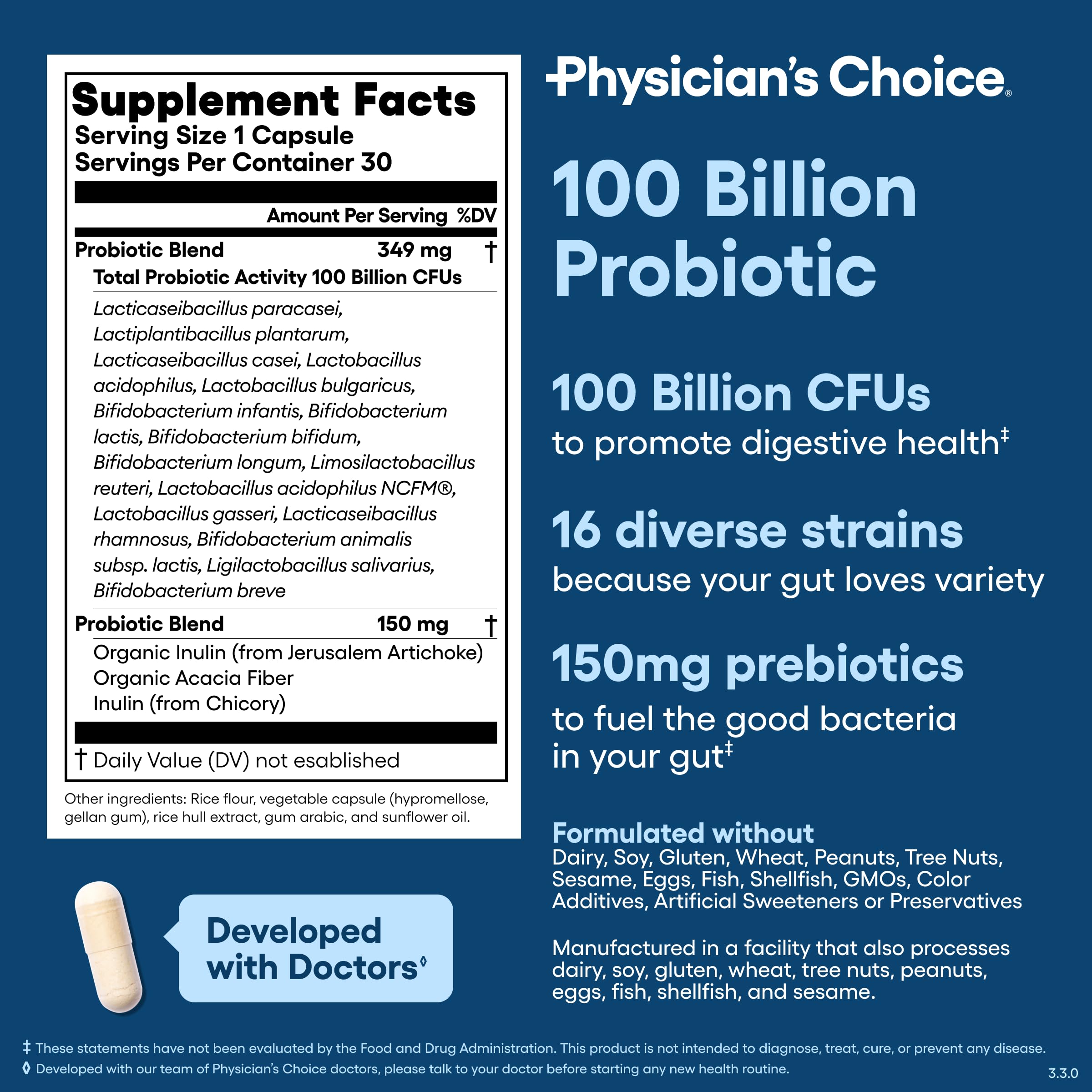 Physician's CHOICE Utilisation quotidienne, capsules faciles à prendre.