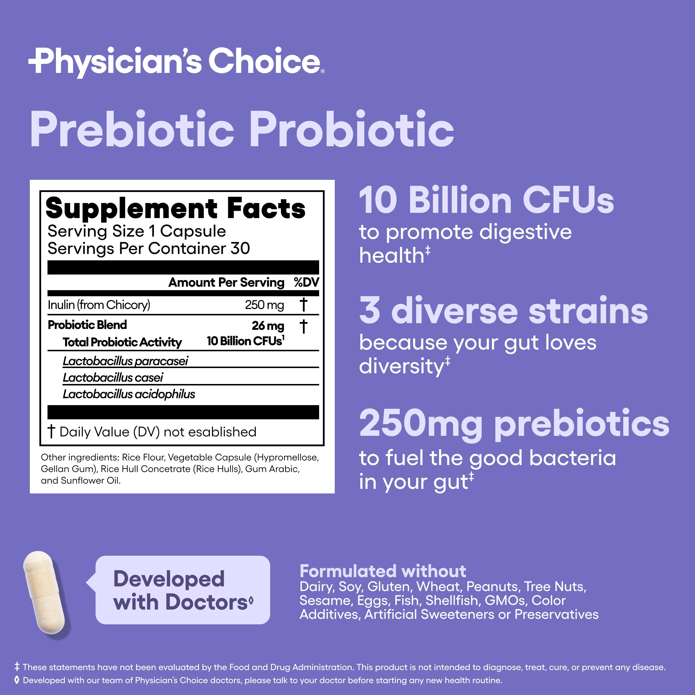 Physician's CHOICE Utilisation Quotidienne — capsule journalière adaptée à votre routine digestive.