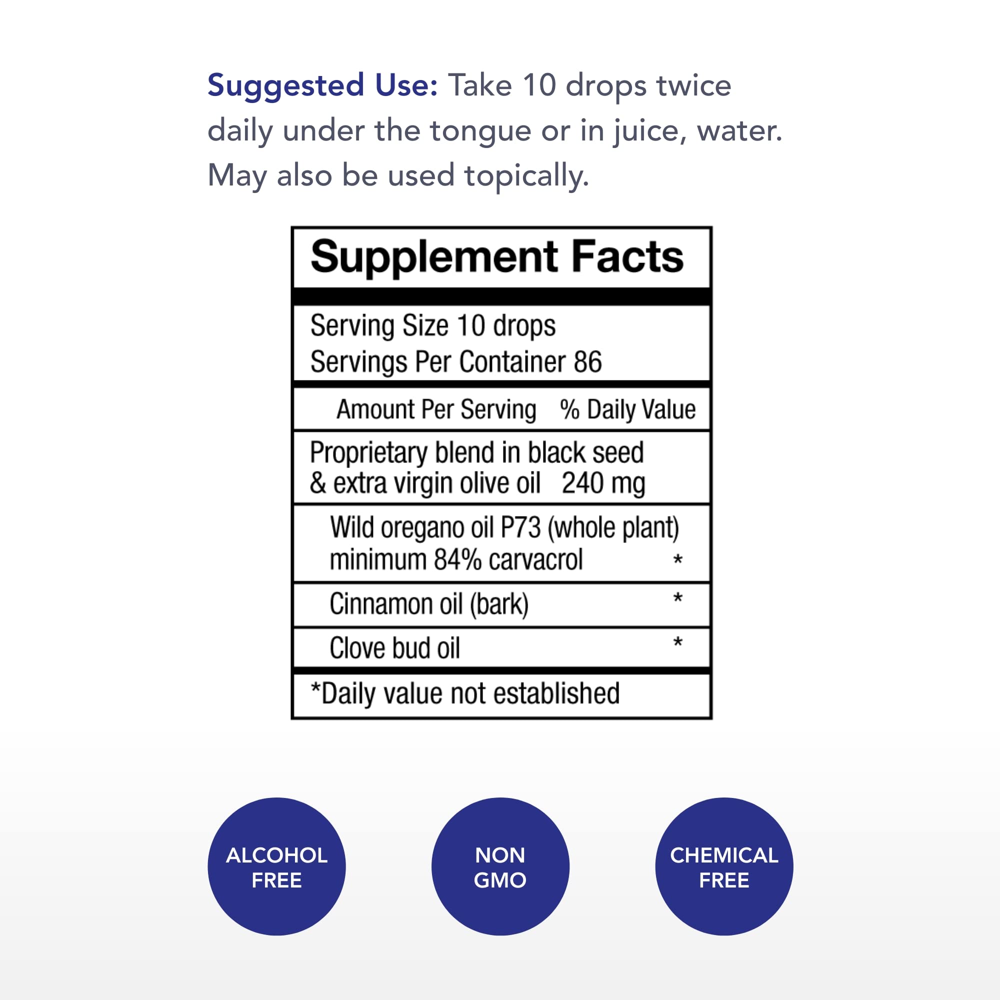 Étiquette Ultracidal de Physician's Strength, informations claires sur le produit et le carvacrol.