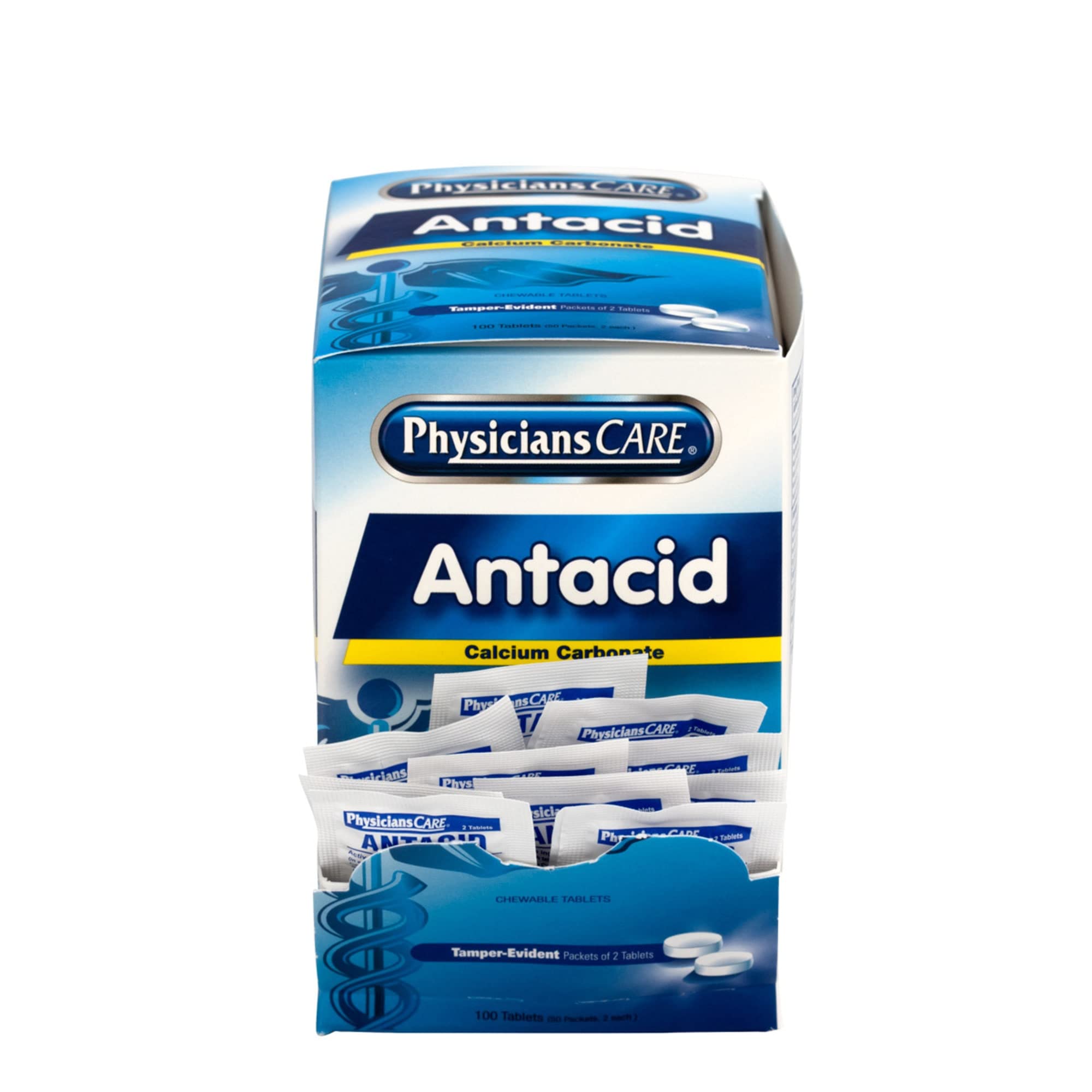 Tablettes PhysiciansCare Antiacide faciles à avaler pour le confort digestif.