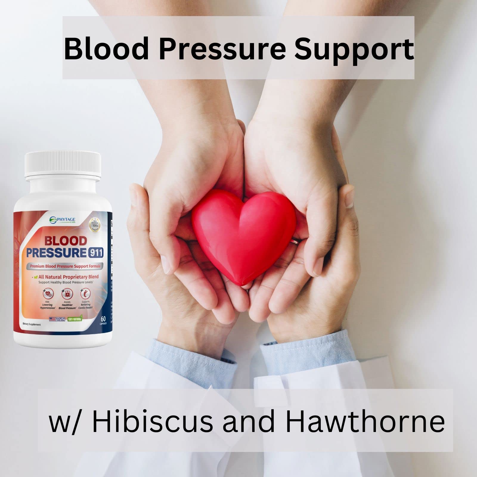 Phytage Labs Blood Pressure 911, gélules faciles à avaler pour une routine saine.