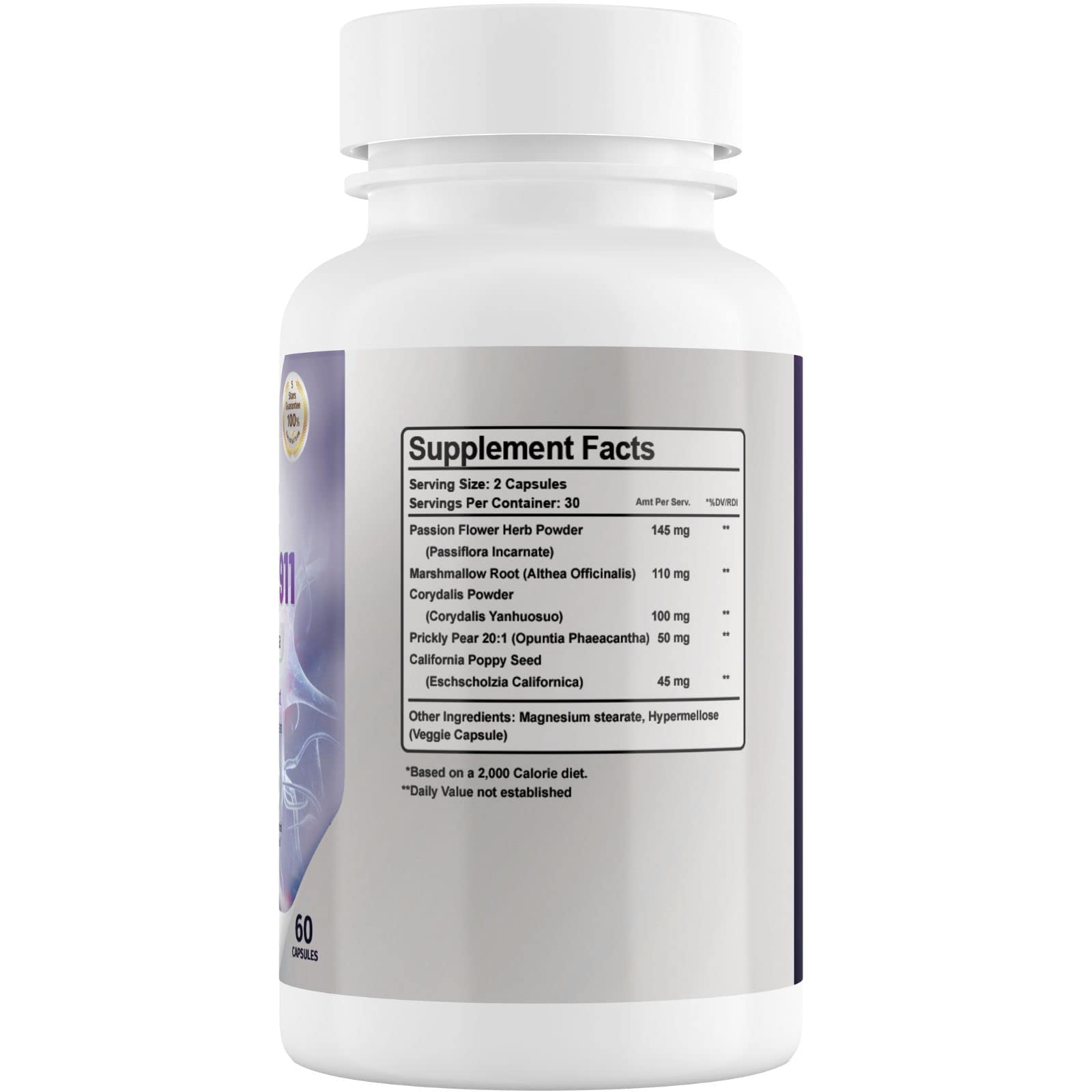 Phytage Labs Nerve Control 911 — etiquette claire facilitant l'identification des ingredients