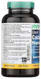 Étiquette montre les vitamines D3 et K1 sur Phyto-Therapy Calcium Magnesium.