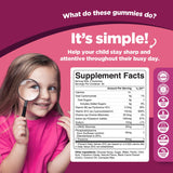 Phytoral gommes concentration ensemble, gommes colorées aidant l'attention pendant les devoirs.