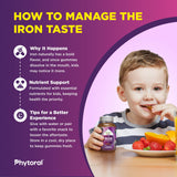 Gommes Phytoral au fer et vitamine C, enfant souriant après la prise.