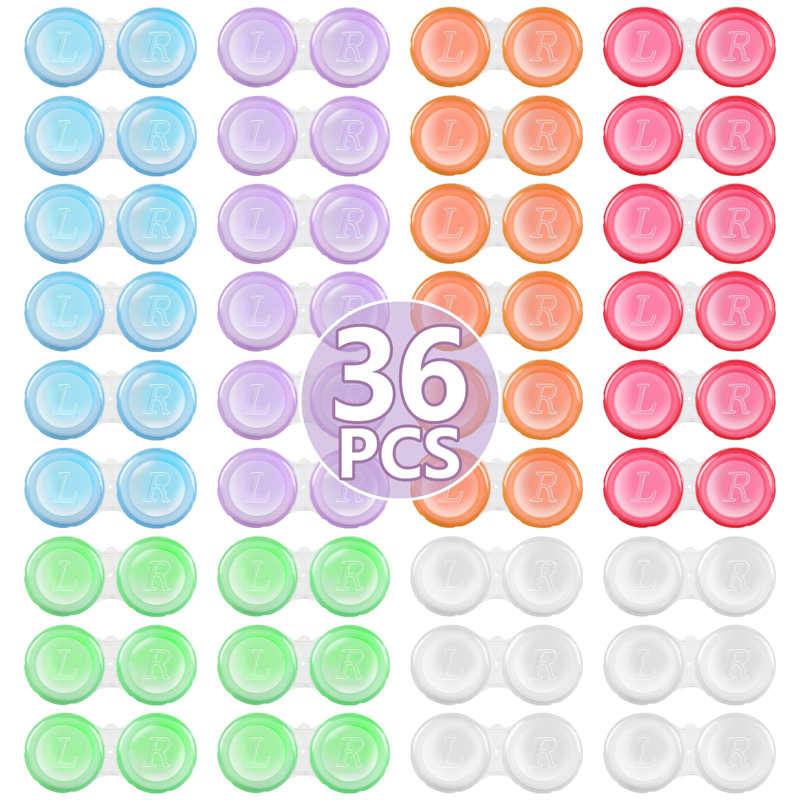 Phyyixs ensemble de 36 étuis lentilles de contact, rangement pratique à domicile et en voyage.